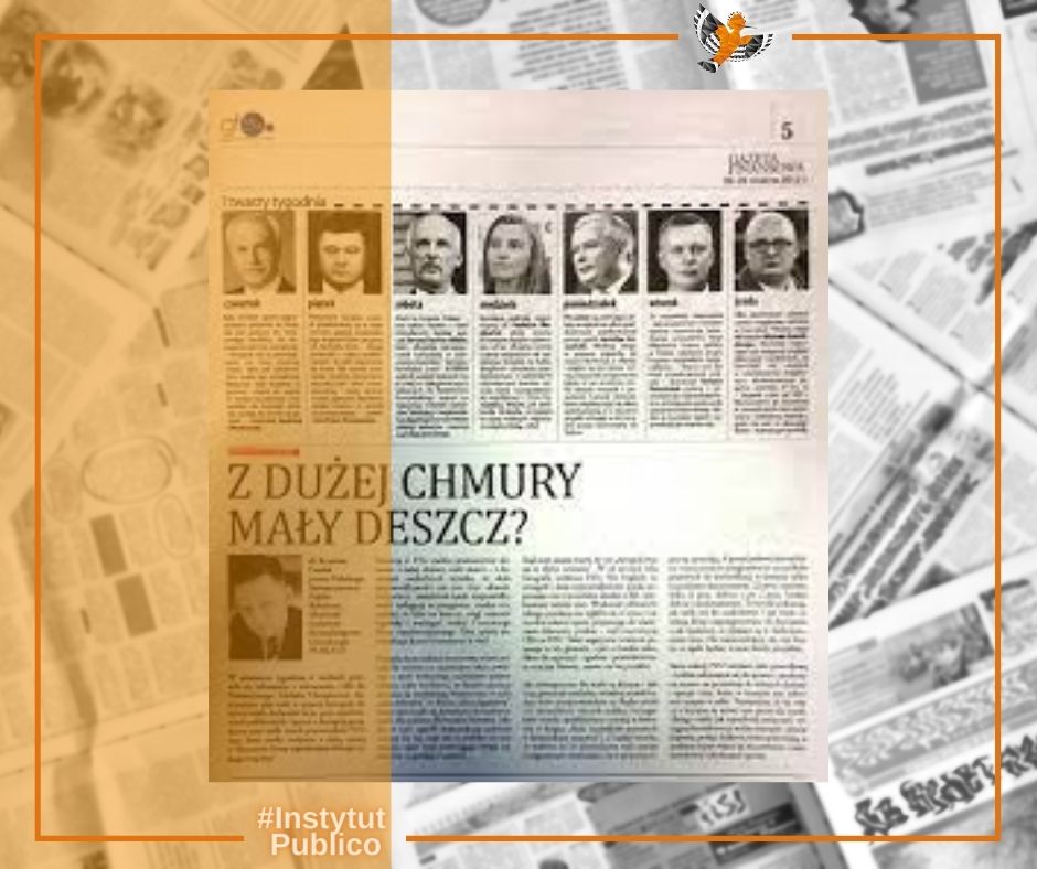 publikacja "Z dużej chmury mały deszcz", gazeta finansowa, kryzys w PZU