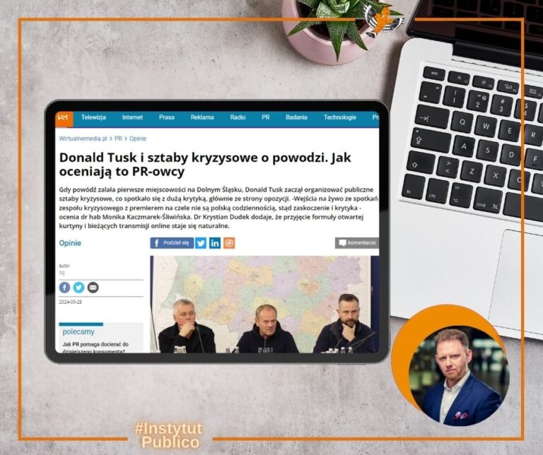 Publiczne transmisje sztabów kryzysowych: nowa era transparentności czy polityczny teatr? - komentarz dr. Krystiana Dudka, prof. Akademii WSB dla Wirtualnemedia.pl